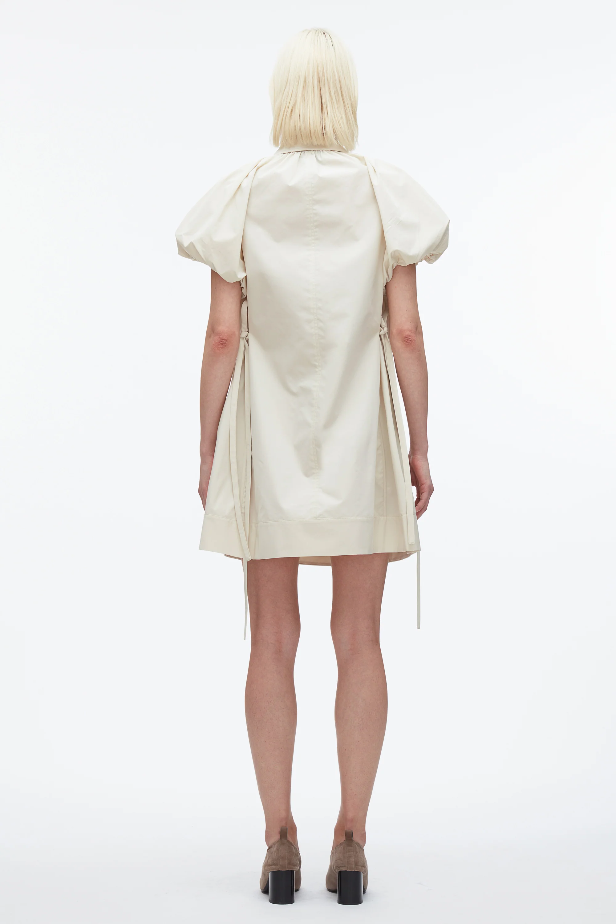 Puff Sleeve Short Shirt Dress - Image 9