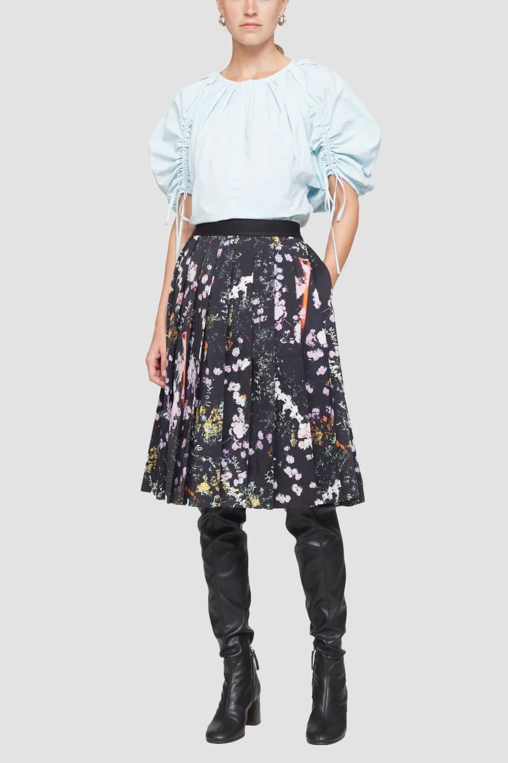 Puffed Sleeve Blouse W Shirring D