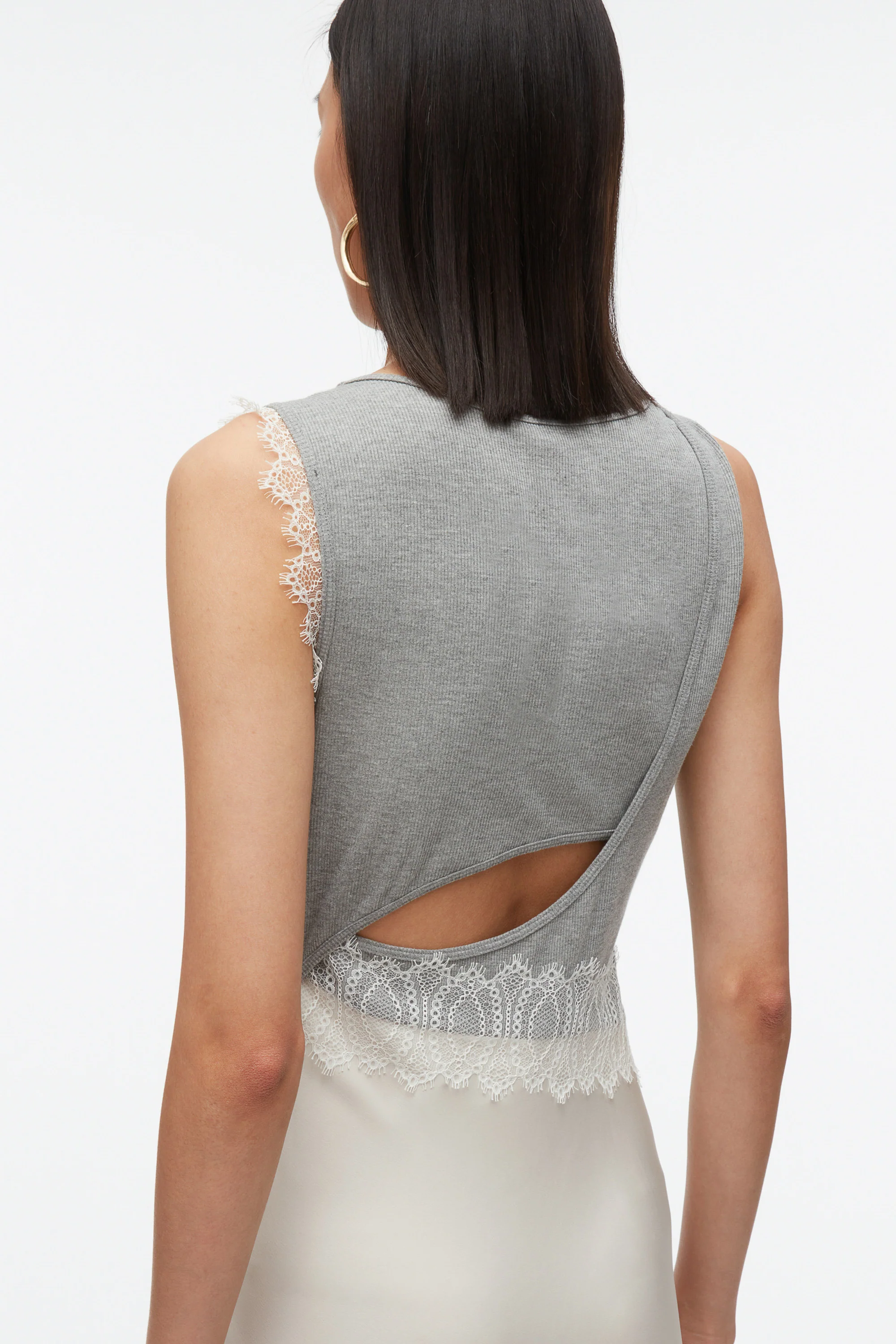 Deconstructed Tank Dress with Lace Trim - Image 10