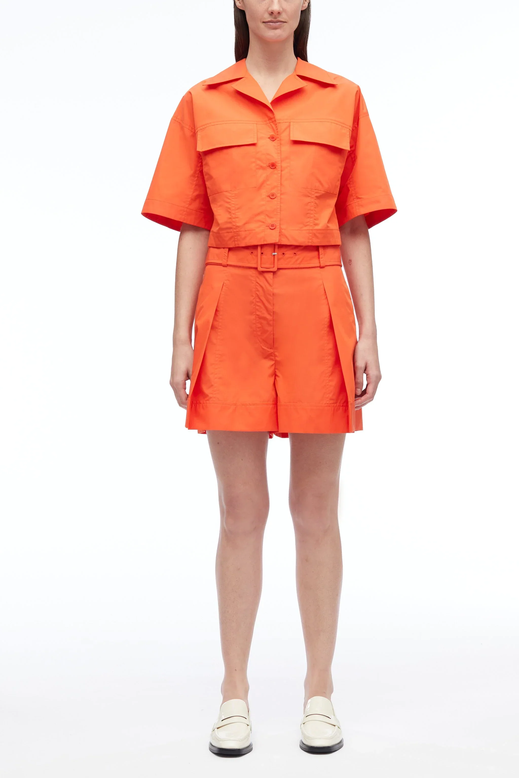 Short Sleeve Cropped Poplin Shirt - Image 9