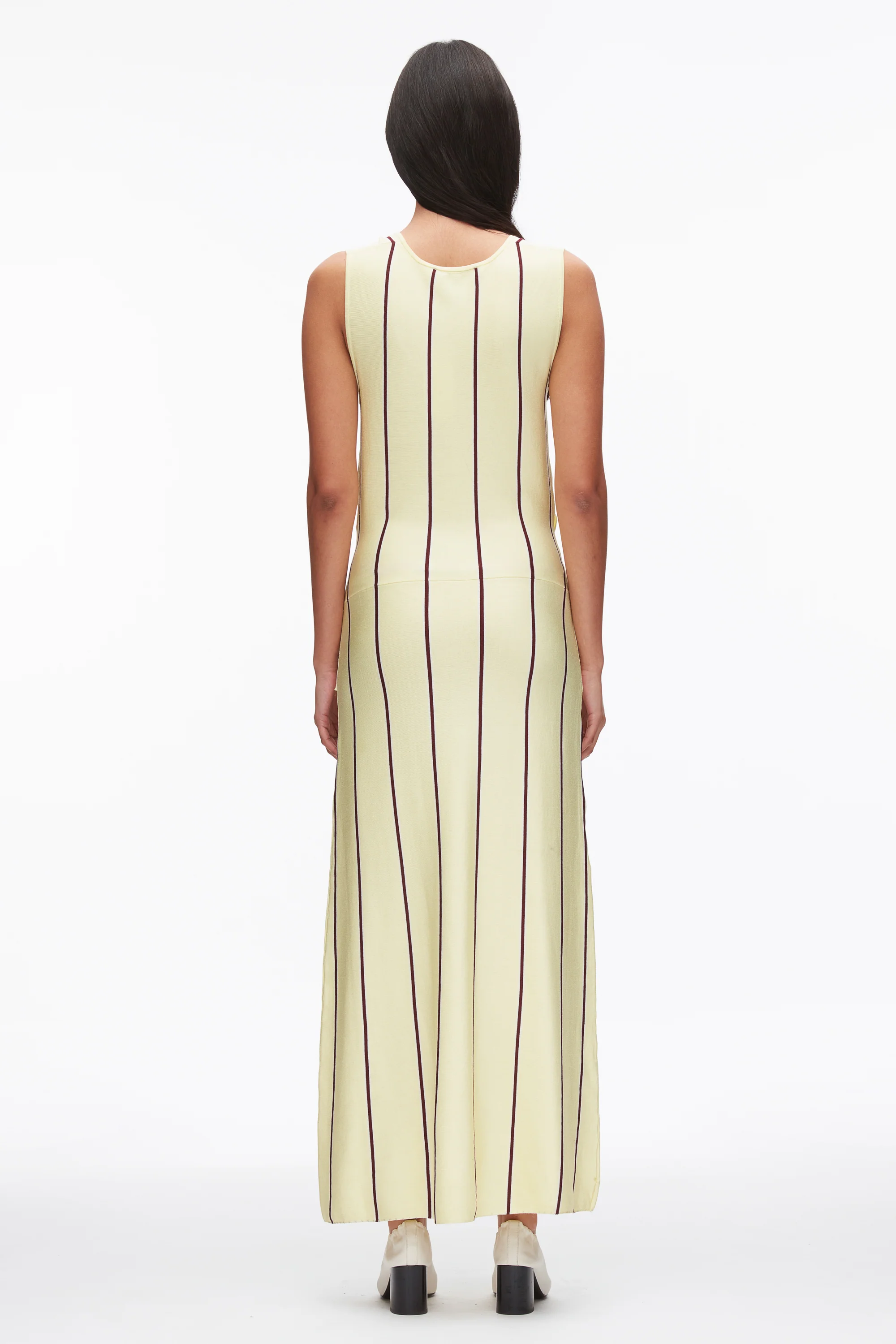 Stripe Midi Dress with Fringe Waist Tie - Image 4