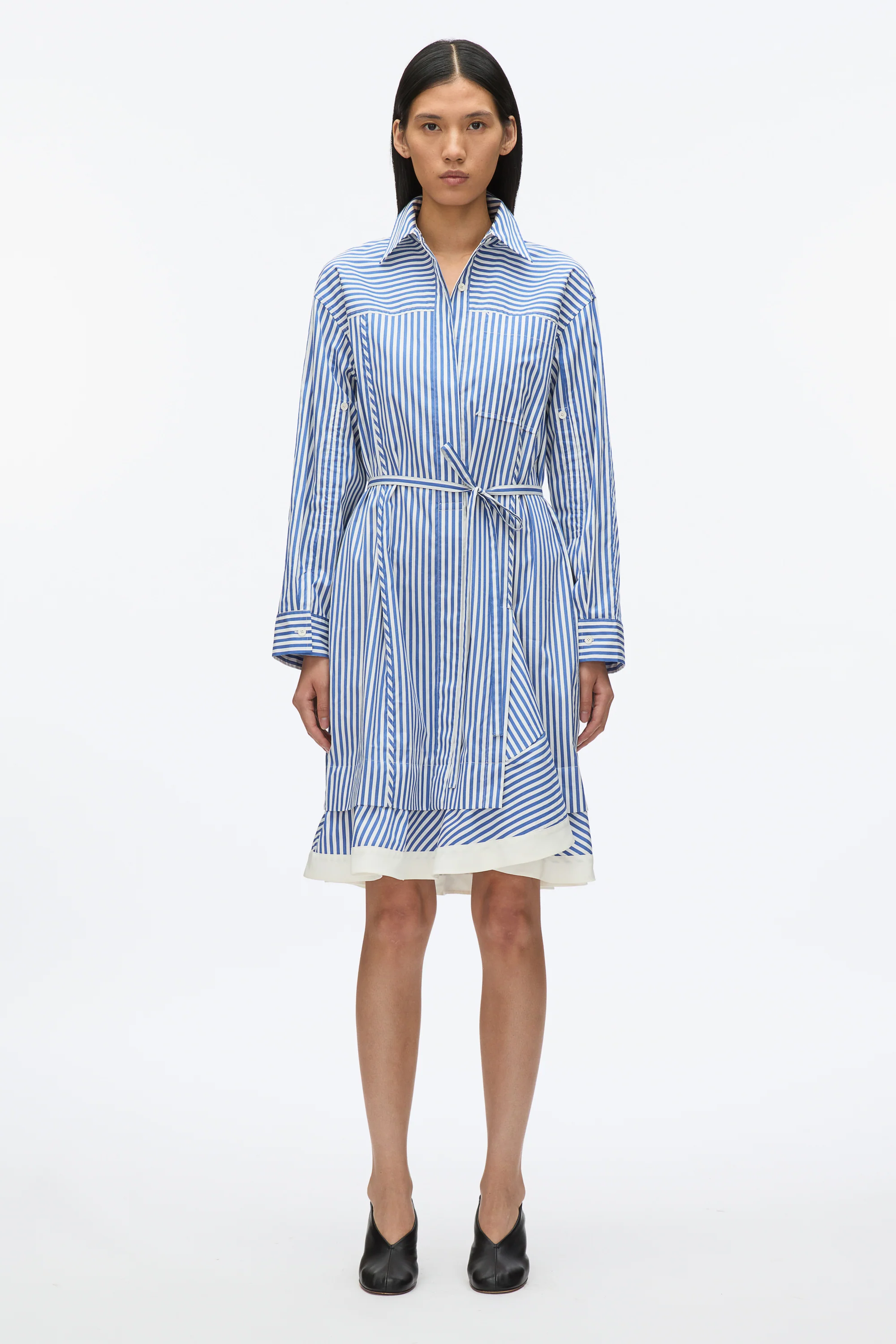 Stripe Shirt with Cascade Sleeves - Image 3