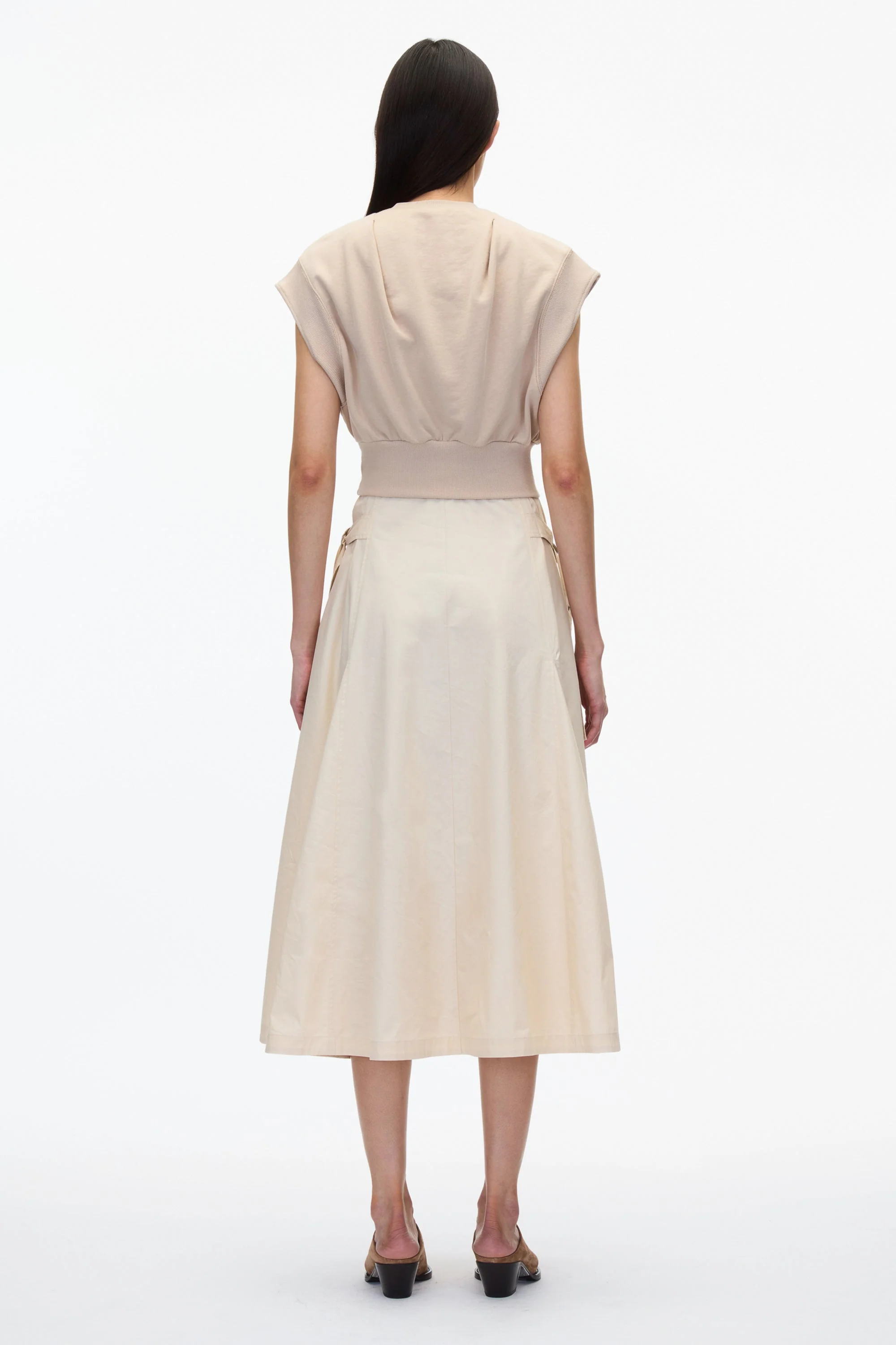 Sweatshirt Combo Dress with Pleated Skirt - Image 5