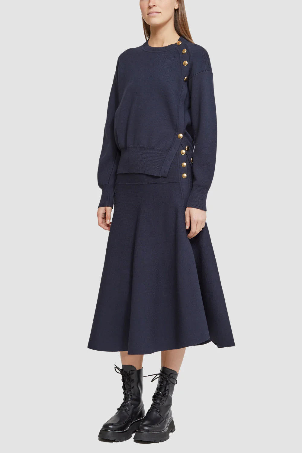 Tech Milano Flare Skirt with Side Plackets - Image 2