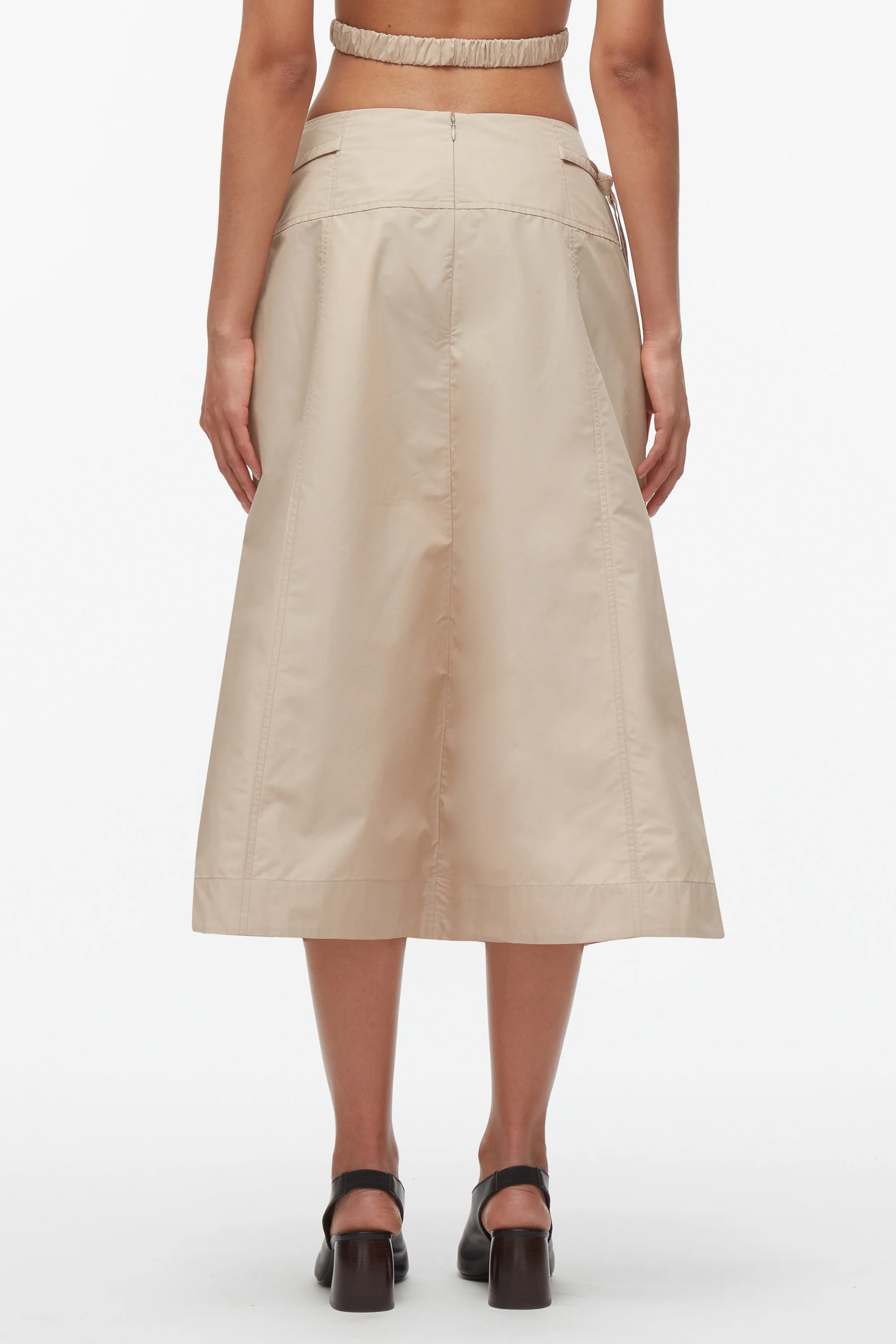 Button Front Tie Waist Midi Skirt - Image 5
