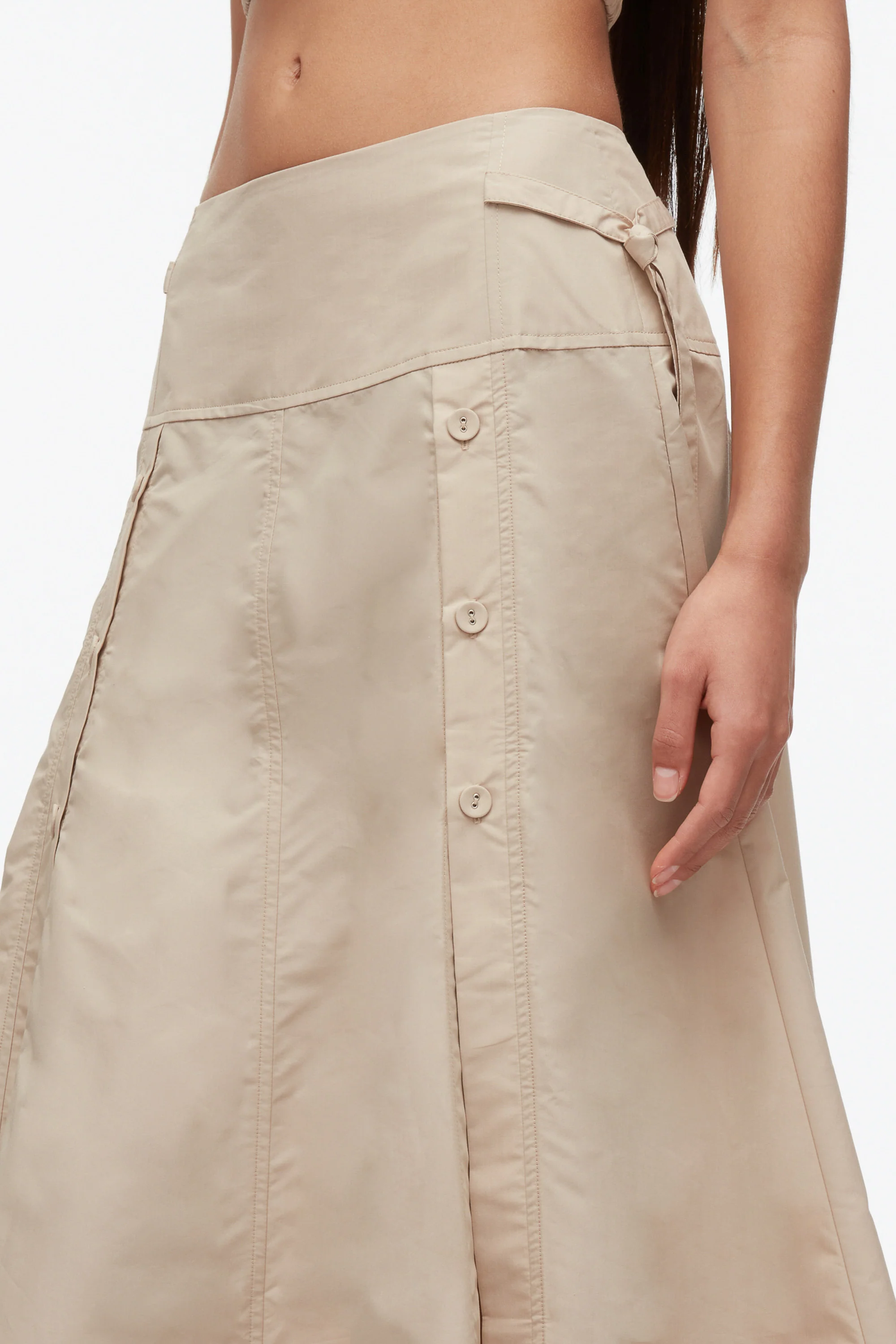 Button Front Tie Waist Midi Skirt - Image 6