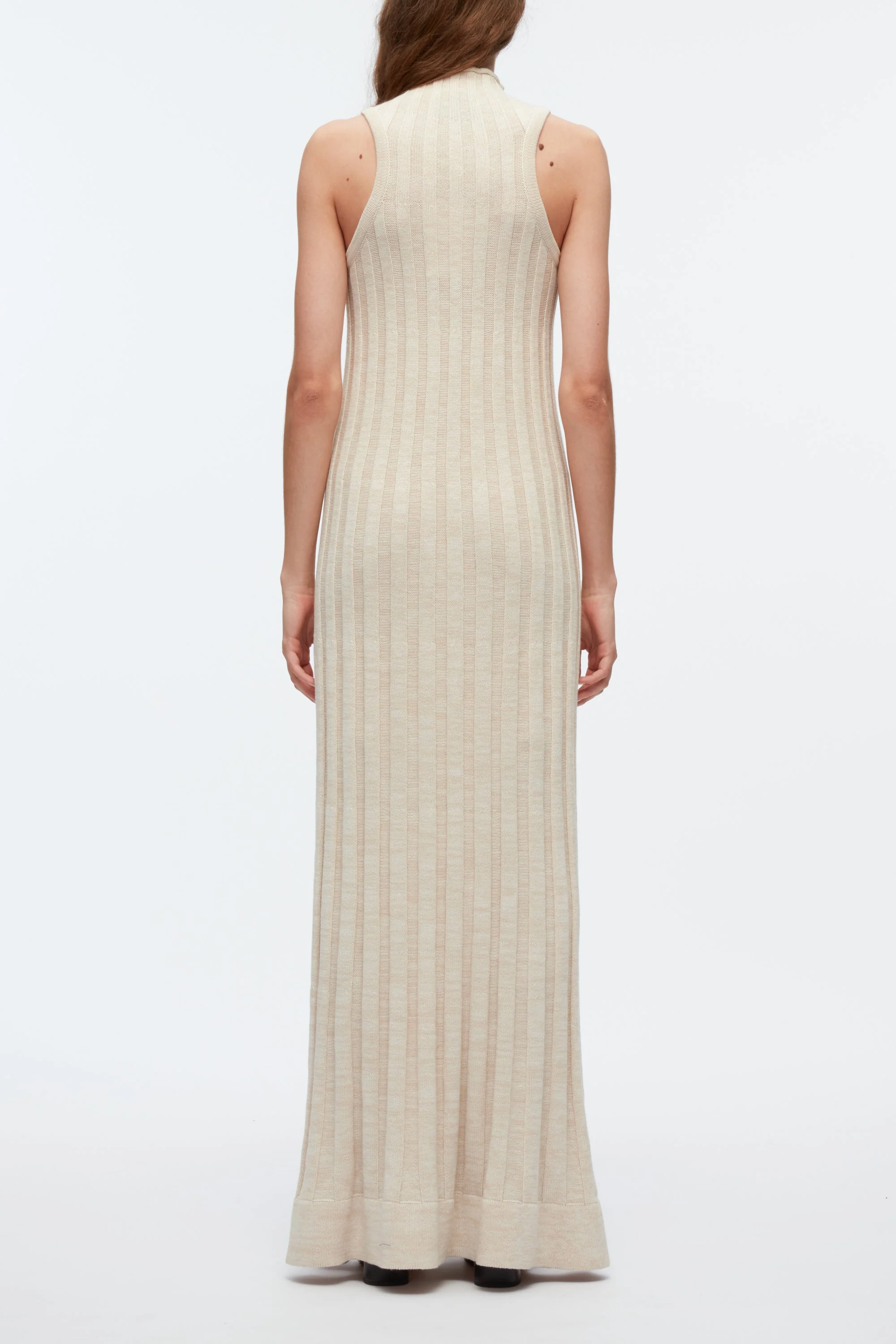 Traveling Rib Knit Mockneck Sleeveless Dress - Image 7