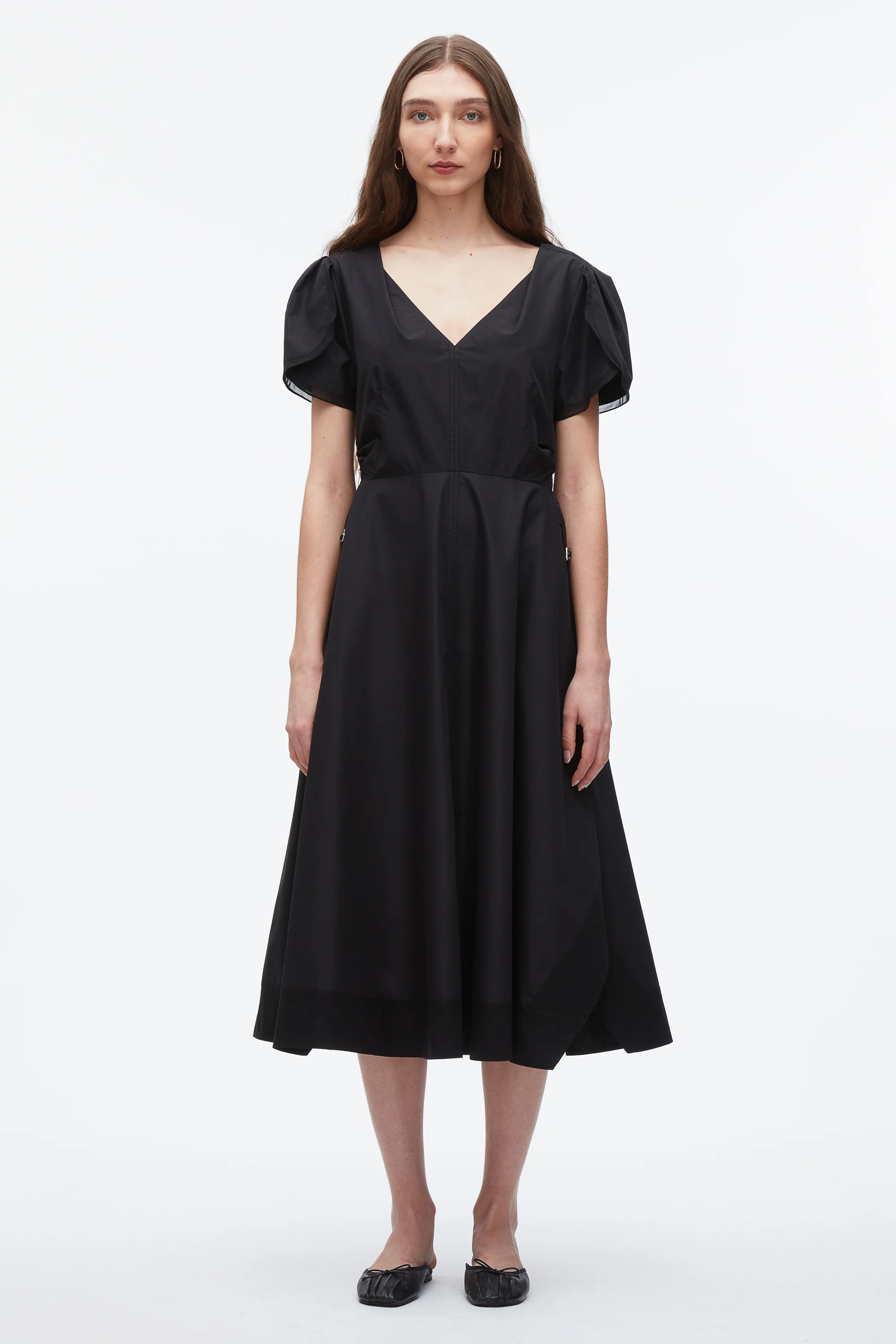Tulip Sleeve V-Neck Dress - Image 11