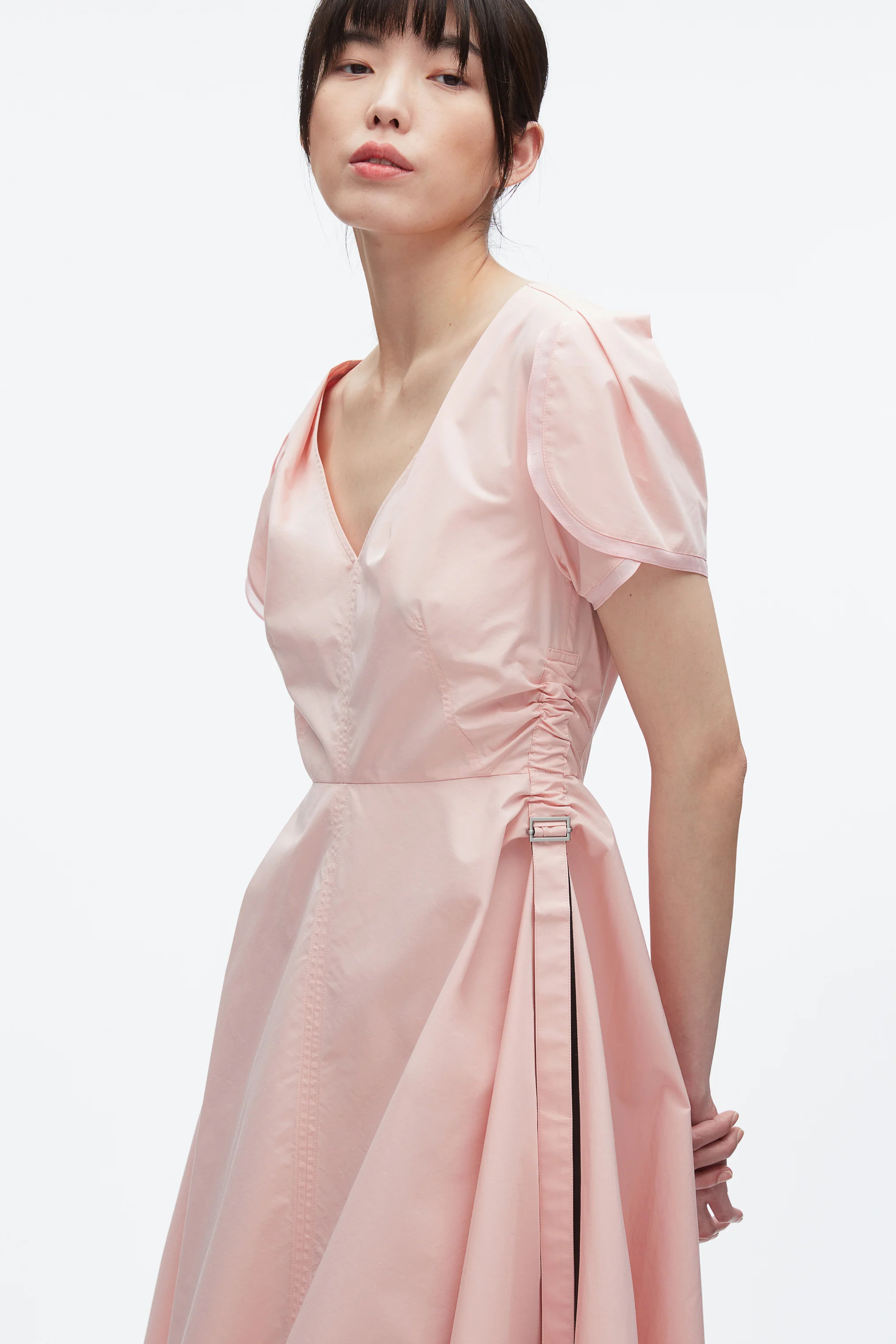 Tulip Sleeve V-Neck Dress - Image 5
