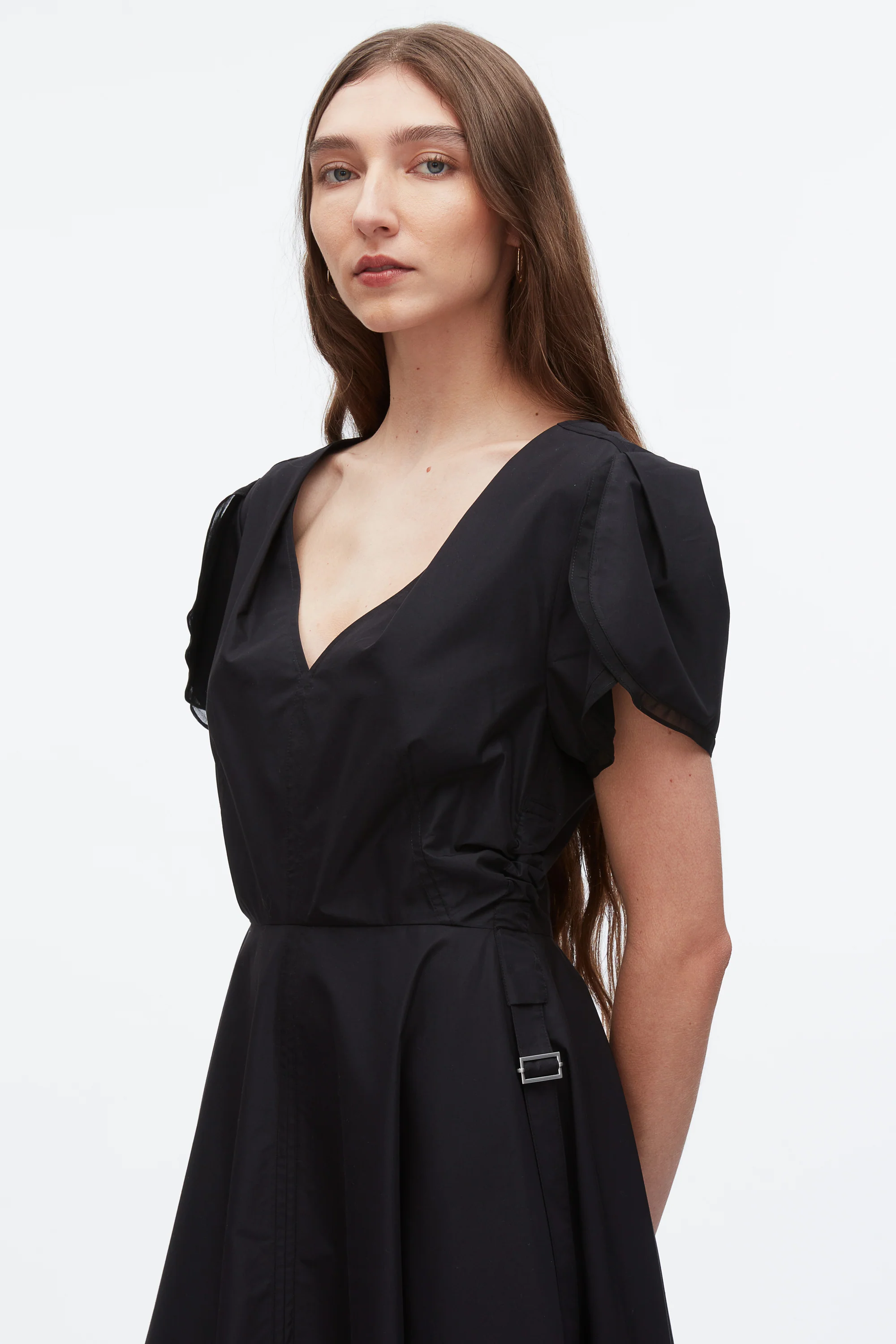 Tulip Sleeve V-Neck Dress - Image 14