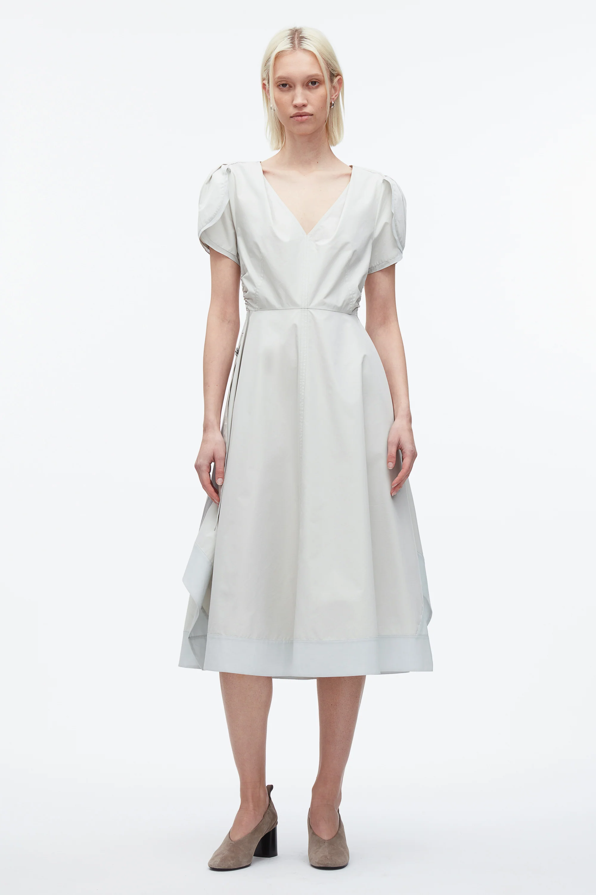 Tulip Sleeve V-Neck Dress - Image 6