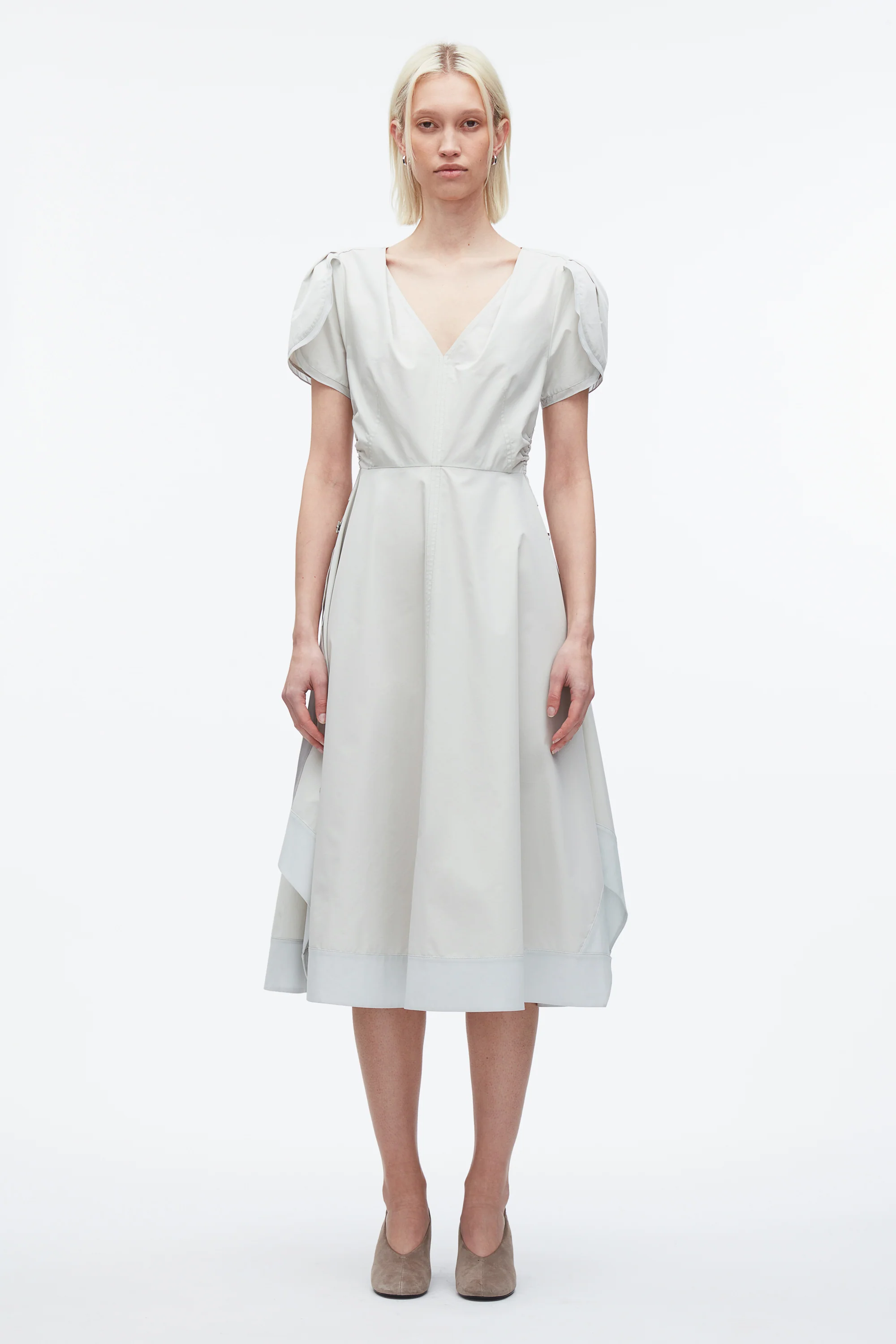 Tulip Sleeve V-Neck Dress - Image 7